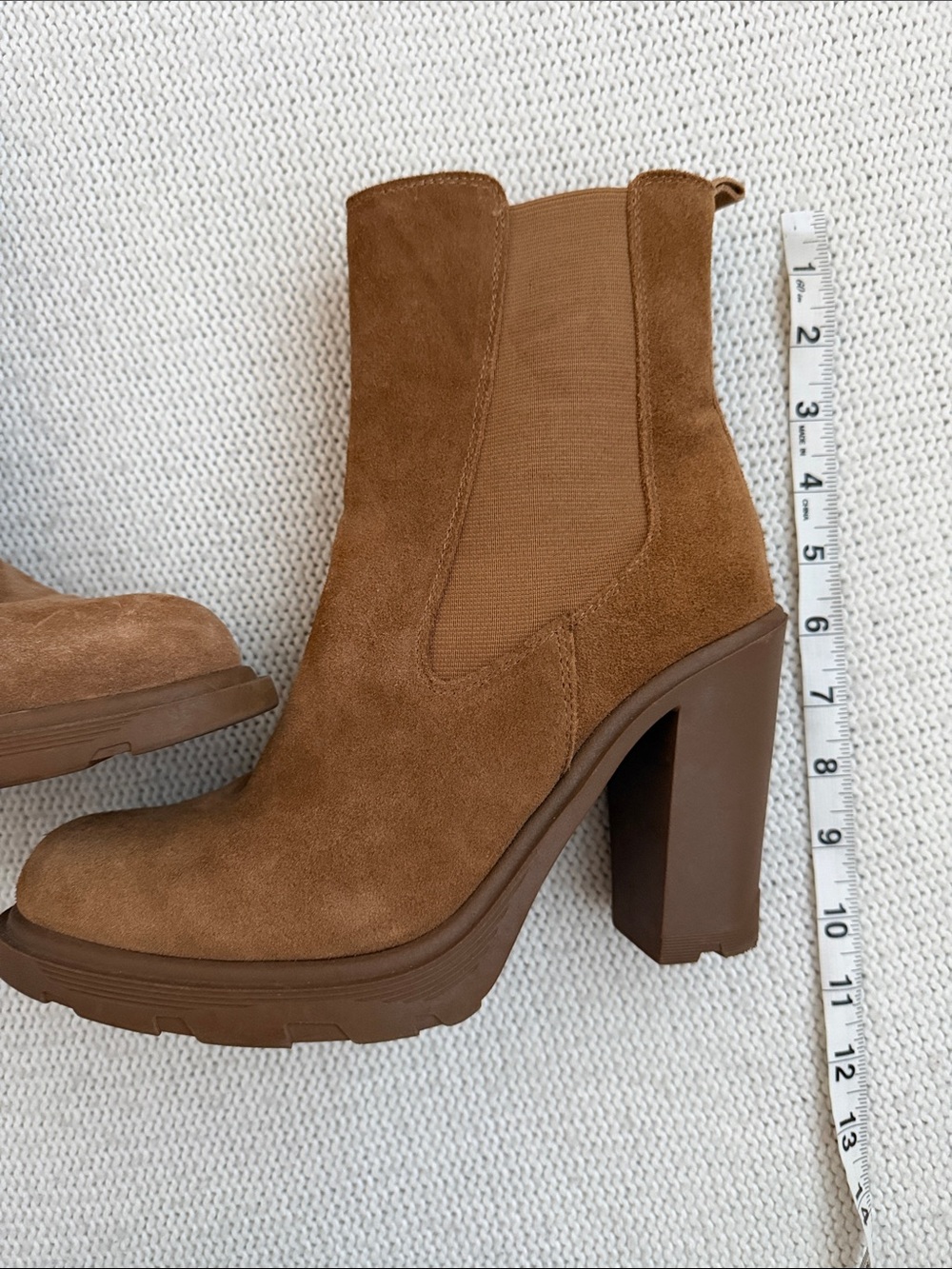 Nine West Ream 2 Chelsea Suede Heeled Boots Brown Size 8.5 - Picture 2 of 8